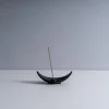 Nippon Kodo Cast Iron Incense Holder - Bamboo Leaf Boat New