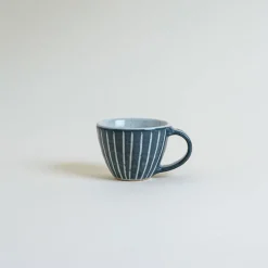 Mogutable Selects Ceramic Japanese Mug Blue Stripe New