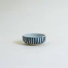 Mogutable Selects Ceramic Japanese Side Dish Bowl In Blue Stripe Clearance