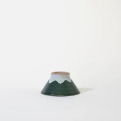 Mogutable Selects Ceramic Mt. Fuji Japanese Rice Bowl in Green Hot