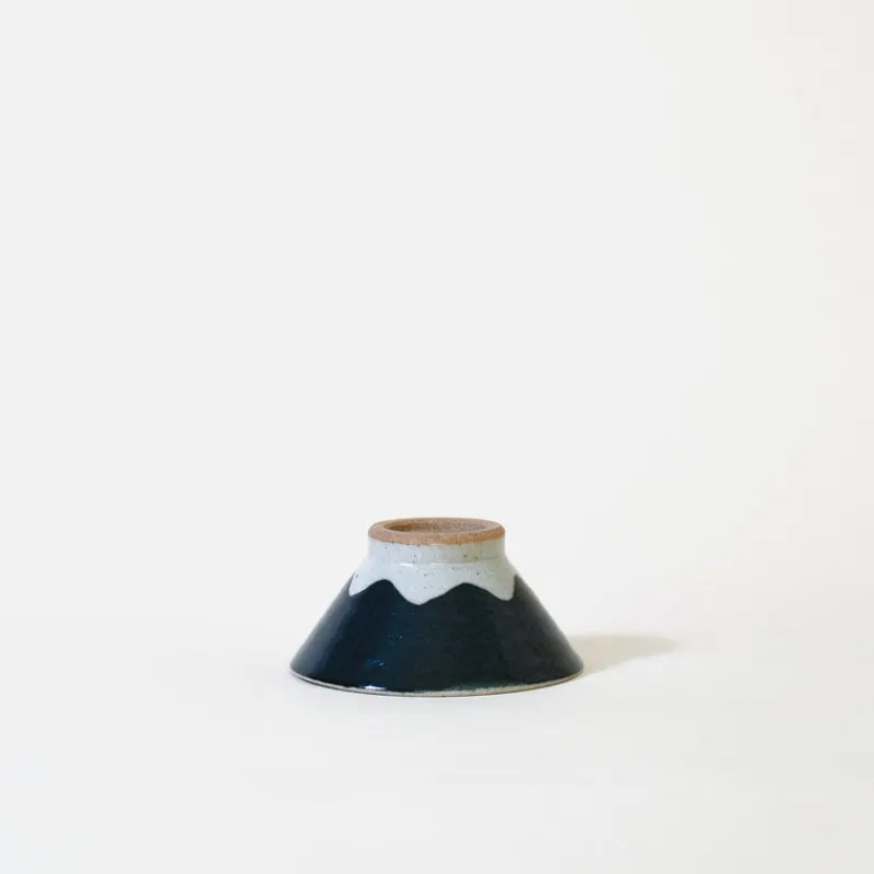 Mogutable Selects Ceramic Mt. Fuji Japanese Rice Bowl In Blue New
