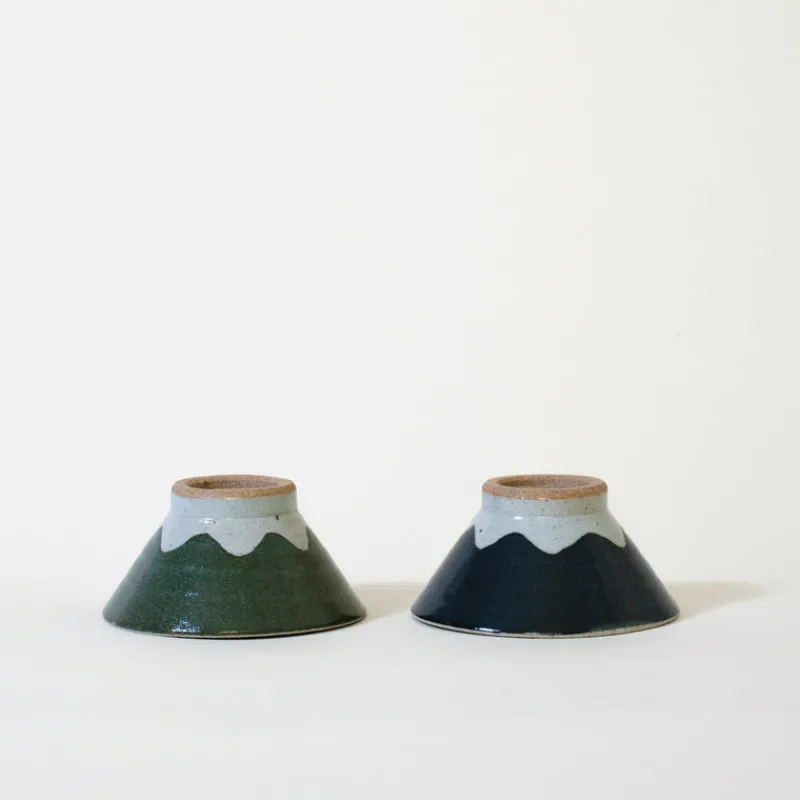 Mogutable Selects Ceramic Mt. Fuji Japanese Rice Bowl In Blue New
