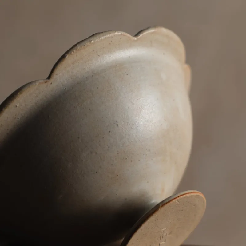 A⊆Z Floral Footed Bowl in Silver White Clearance