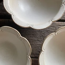 A⊆Z Floral Footed Bowl in Silver White Clearance