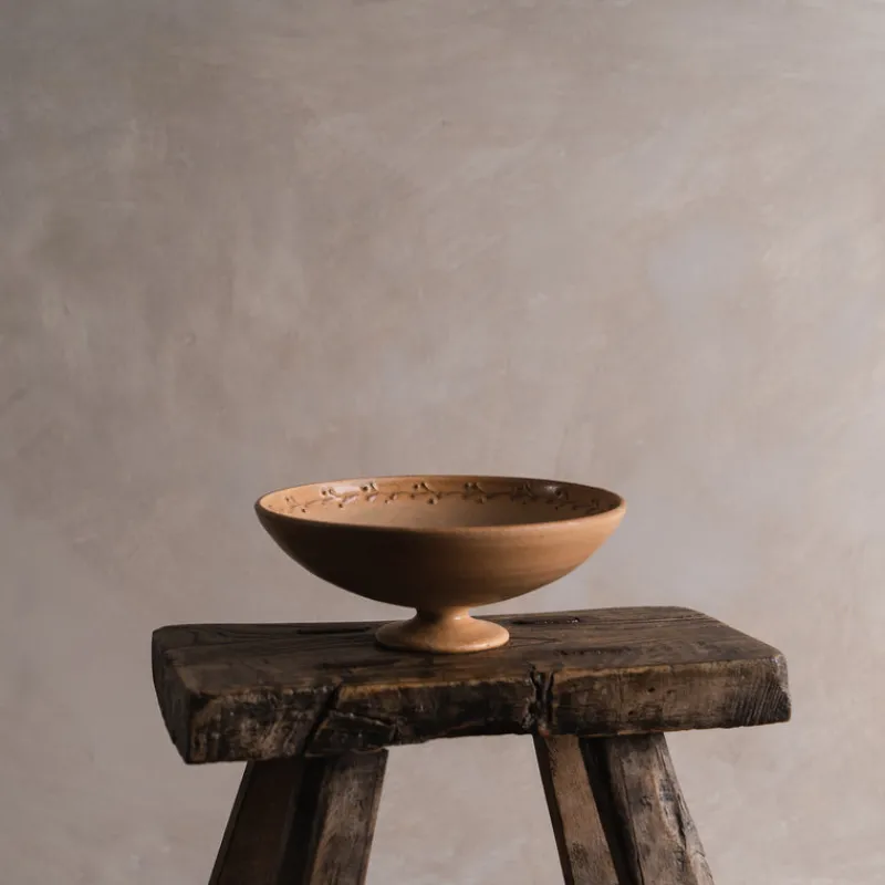 A⊆Z Footed Dessert Bowl in Orange Brown Hot