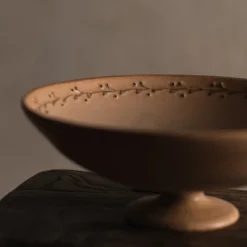 A⊆Z Footed Dessert Bowl in Orange Brown Hot