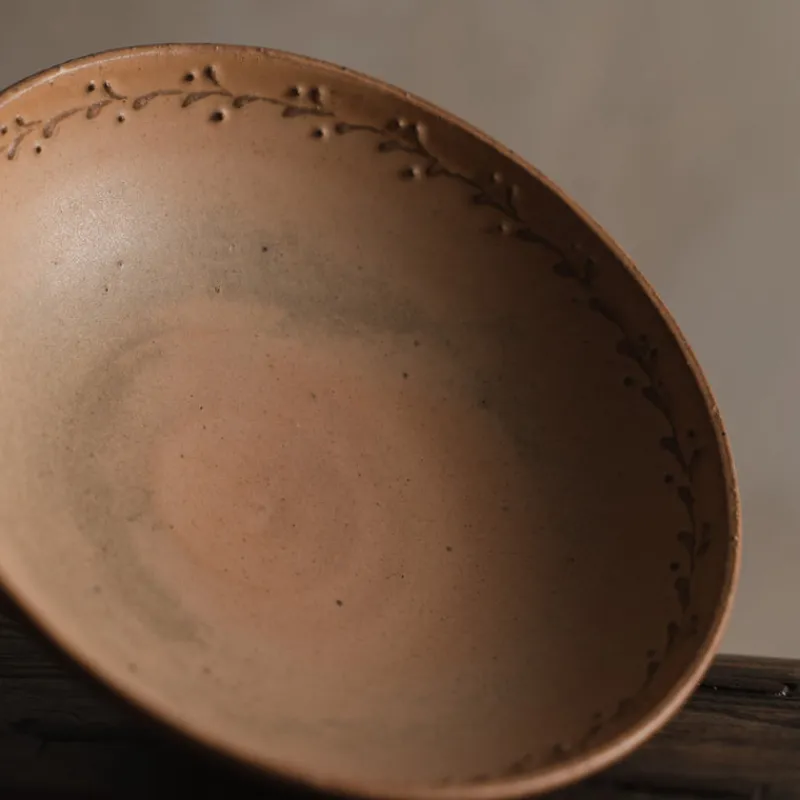 A⊆Z Footed Dessert Bowl in Orange Brown Hot