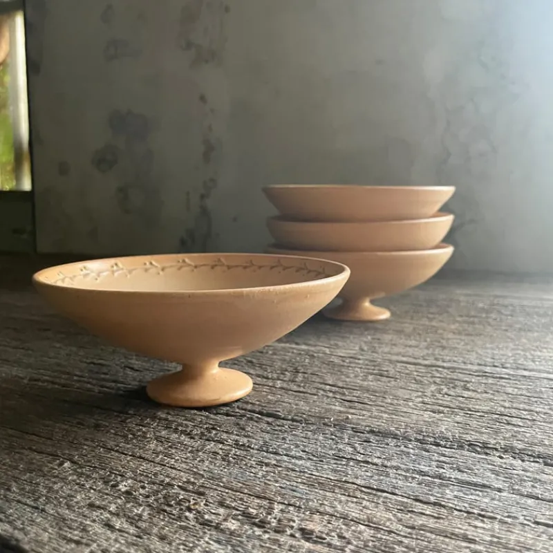 A⊆Z Footed Dessert Bowl in Orange Brown Hot