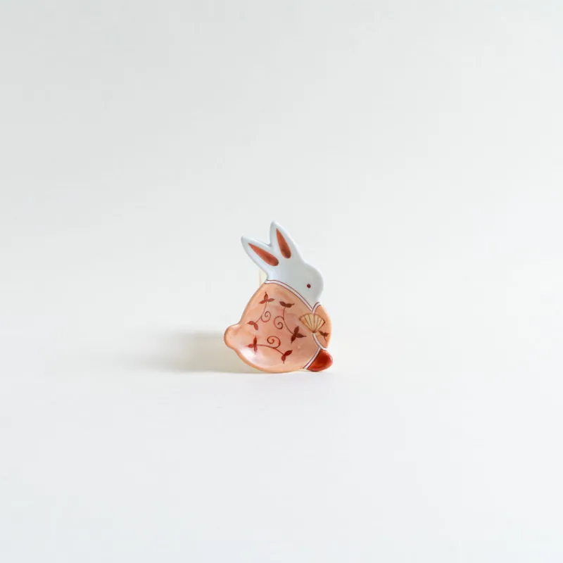 Mogutable Selects Hand-Painted Rabbit Small Dish New