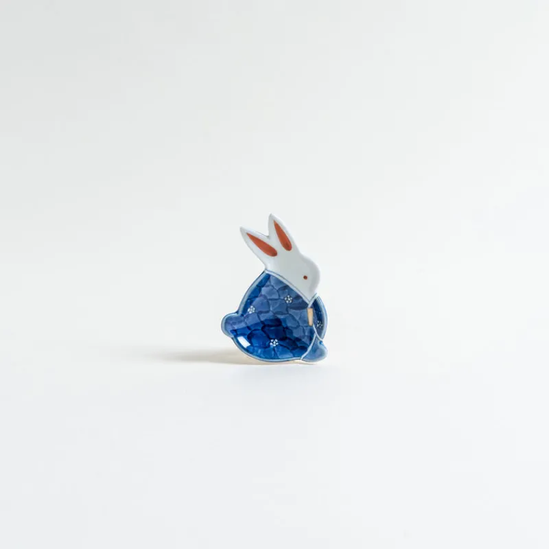 Mogutable Selects Hand-Painted Rabbit Small Dish New