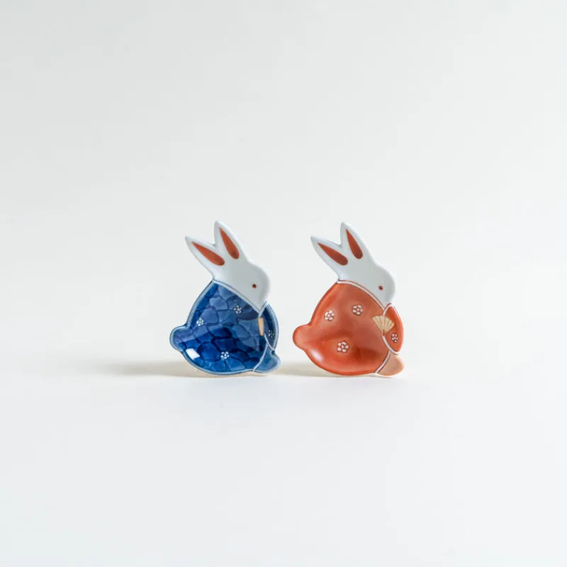 Mogutable Selects Hand-Painted Rabbit Small Dish New