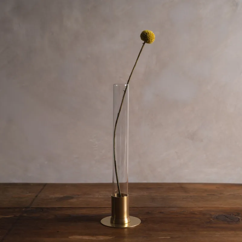 Picus Japanese Herbarium Brass Flower Vase with Glass Dome Discount