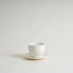 Kinto PEBBLE Tea Cup & Saucer Set in White Sale