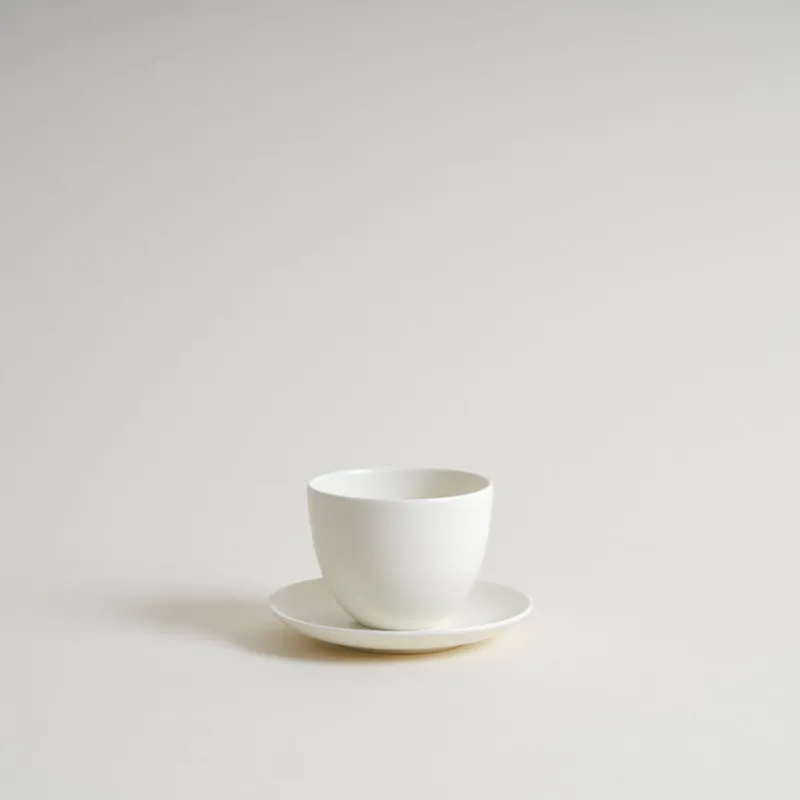 Kinto PEBBLE Tea Cup & Saucer Set in White Sale