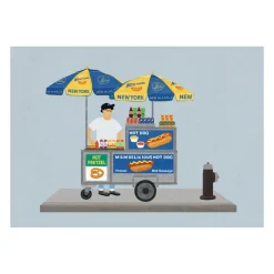 Chang Chih Mogutable X NYC Hotdog Cart Print New