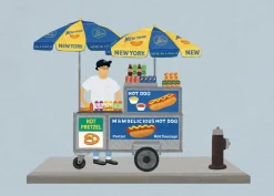 Chang Chih Mogutable X NYC Hotdog Cart Print New