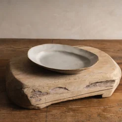 Sheng Ceramic Oval Deep Plate in White Brushed Best