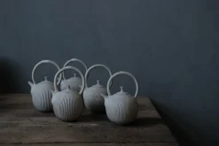 Zhitaofang's/製陶方式 Pleated Teapot in White Sale