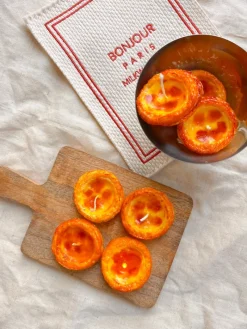 The Wednesday Co Portuguese Egg Tart - Set of 4 Tealight Candles Hot