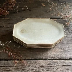 A⊆Z Rusty Octagon Plate in Silver White Discount