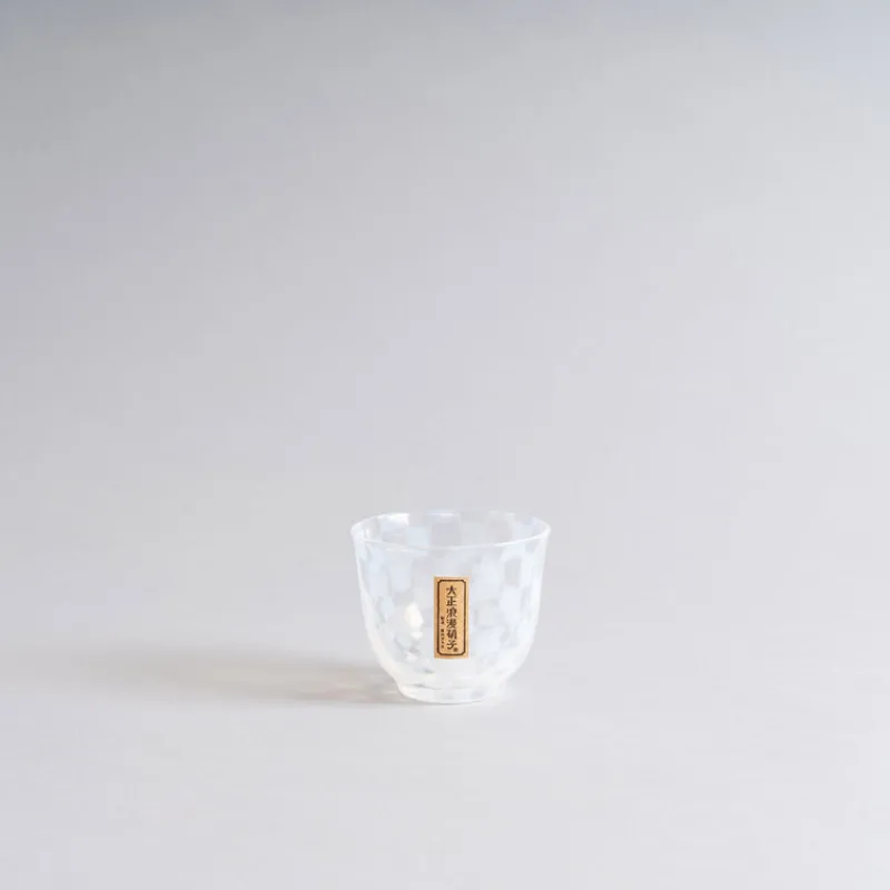 Hirota Glass Taisho Roman Iced Tea Glass in Checker Sale
