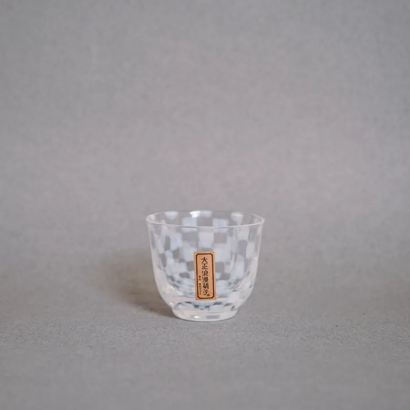 Hirota Glass Taisho Roman Iced Tea Glass in Checker Sale