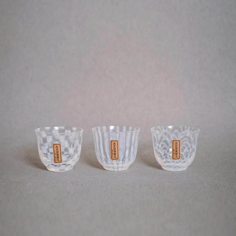 Hirota Glass Taisho Roman Iced Tea Glass in Checker Sale
