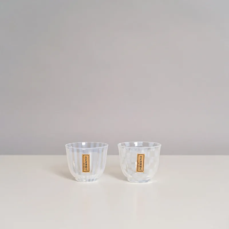 Hirota Glass Taisho Roman Iced Tea Glass in Stripe Fashion