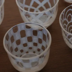 Hirota Glass Taisho Roman Iced Tea Glass in Checker Sale