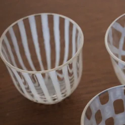 Hirota Glass Taisho Roman Iced Tea Glass in Stripe Fashion