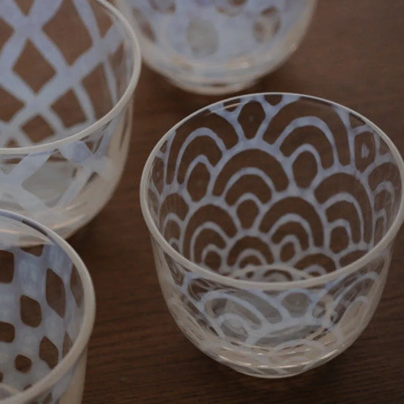 Hirota Glass Taisho Roman Iced Tea Glass in Wave Fashion