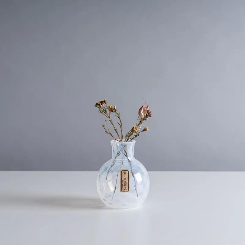 Hirota Glass Taisho Roman Vase in Checker Outlet