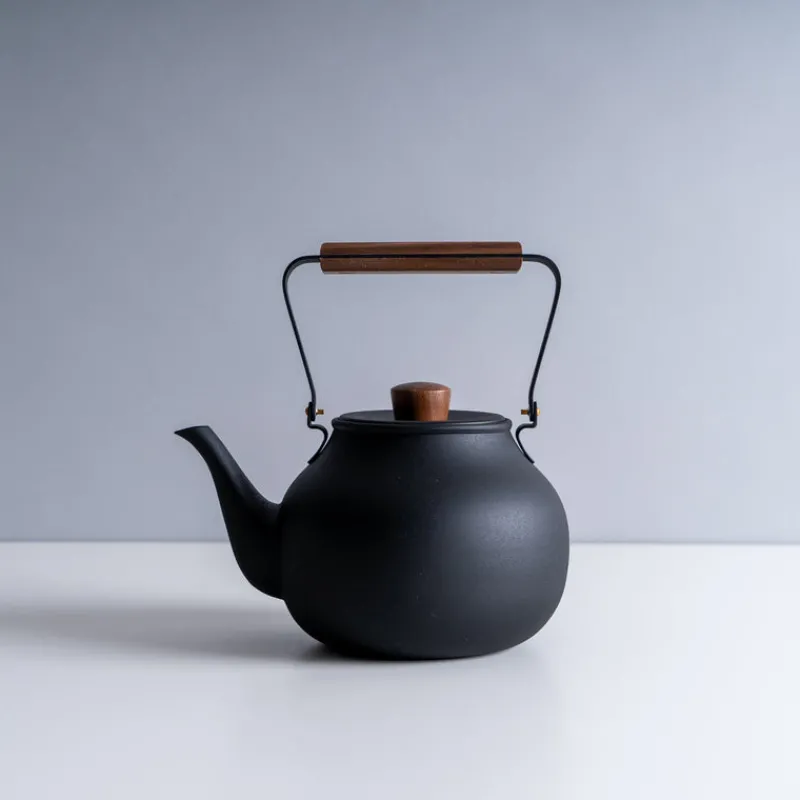 Miyazaki Seisakusho Teapot with Wooden Handle in Black Online