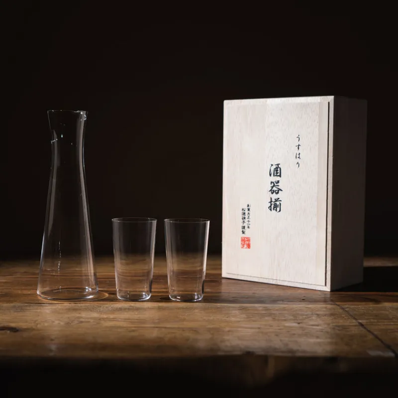 Shotoku Glass Usuhari Sake Glass Gift Set Fashion
