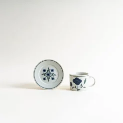 Yeogi-Damki Hand-Painted Mug + Saucer Set Fashion