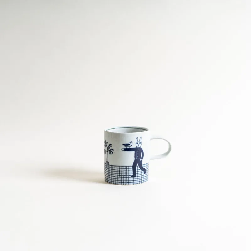 Yeogi-Damki Rabbit Hand-Painted Mug New