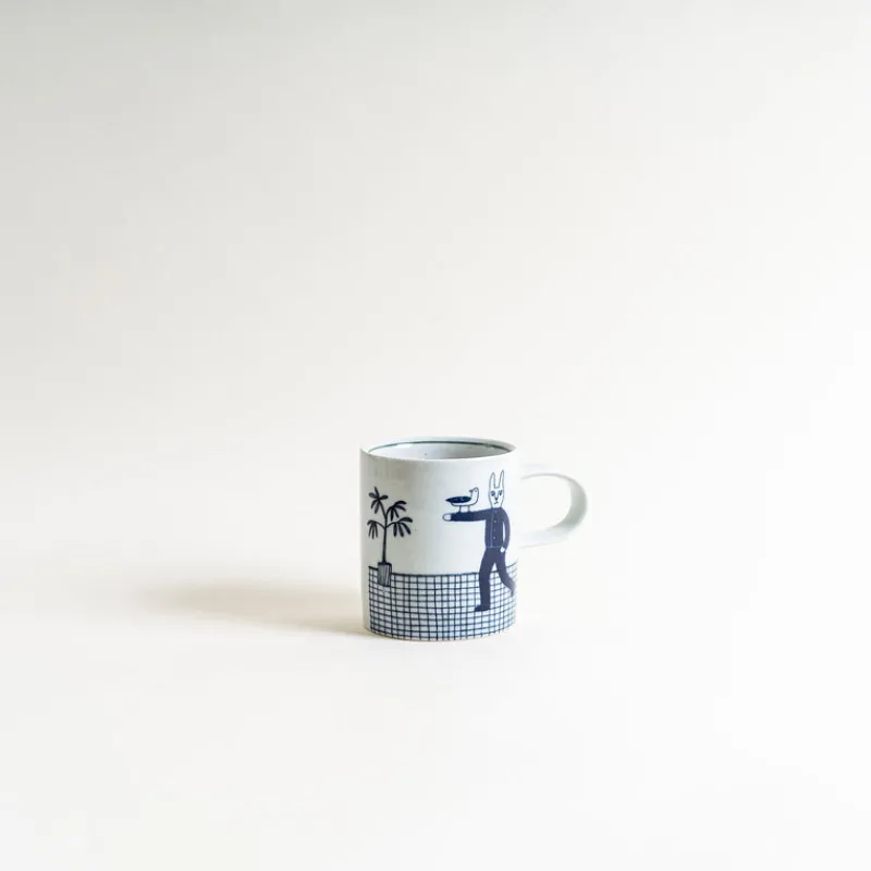 Yeogi-Damki Rabbit Hand-Painted Mug New