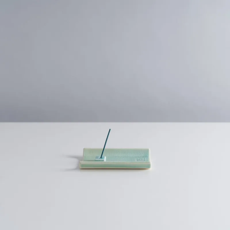 Nippon Kodo Yukari Incense Holder with plate in Green Discount